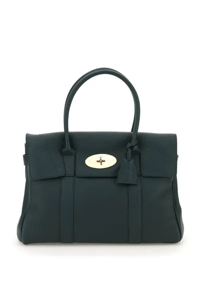 Mulberry Heavy Grain Leather Bayswater Bag In Green