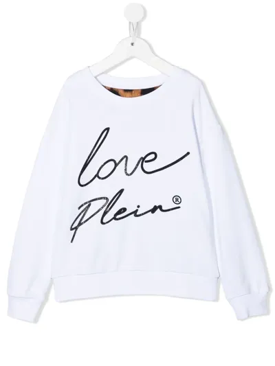 Philipp Plein Junior Logo-print Long-sleeved T-shirt In White