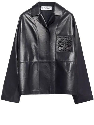 Loewe Black Anagram Logo Nappa Leather Jacket