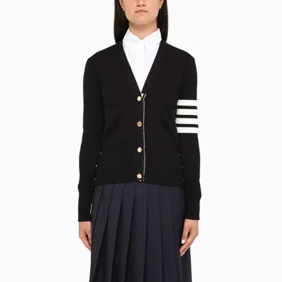 Thom Browne Navy Blue Cropped Cardigan