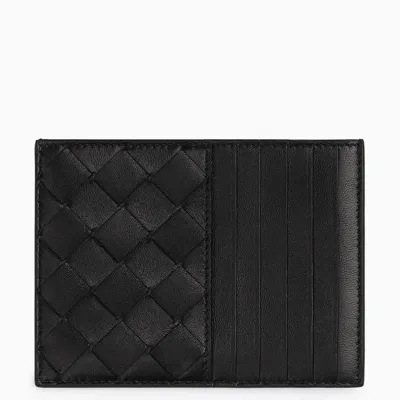 Bottega Veneta Black Woven Card Holder With Coin Purse