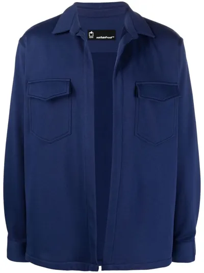 Styland Open-front Shirt Jacket In 蓝色