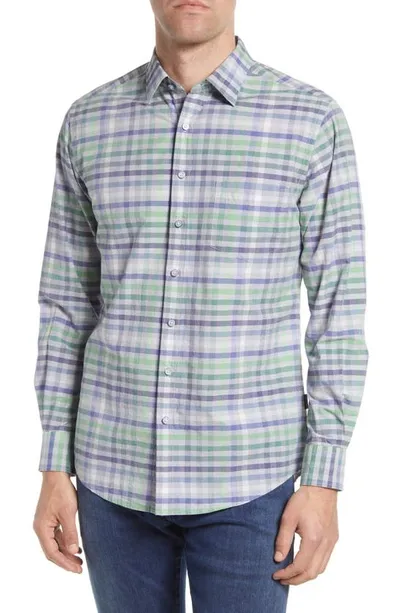 Rodd & Gunn Caldwell Peak Check Button-up Shirt In Seaweed