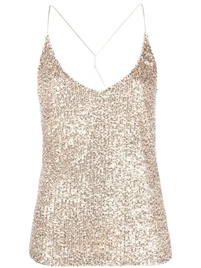 Blanca Vita Tritonia Sequin Camisole In Gold