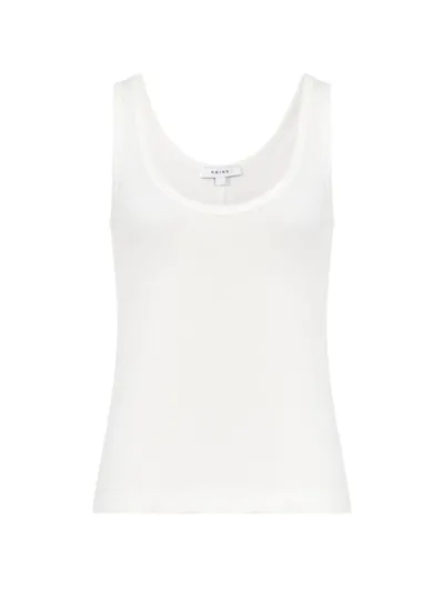 Reiss Violet Ribbed Scoop Neck Tank Top In White