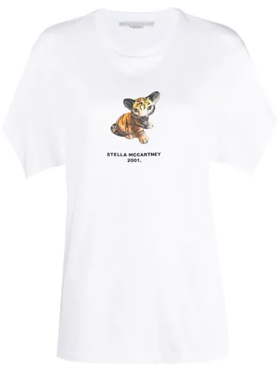 Stella Mccartney Ceramic Cat T-shirt In White