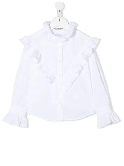 Philosophy Di Lorenzo Serafini Kids' Ruffled Long-sleeved Blouse In White