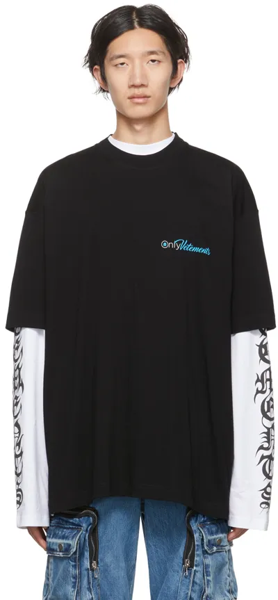 Vetements Black Printed T-shirt