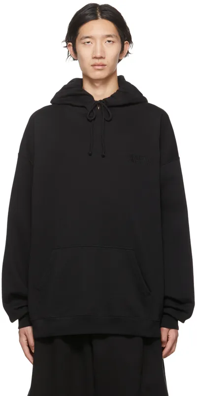 Vetements Black Hoodie With Embroidered Logo