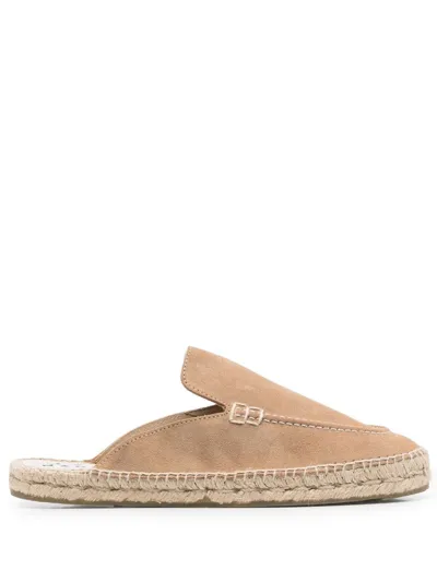 Manebi Slip-on Suede Espadrilles In Neutrals