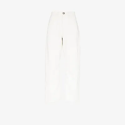 Jil Sander White High Waist Tapered Jeans