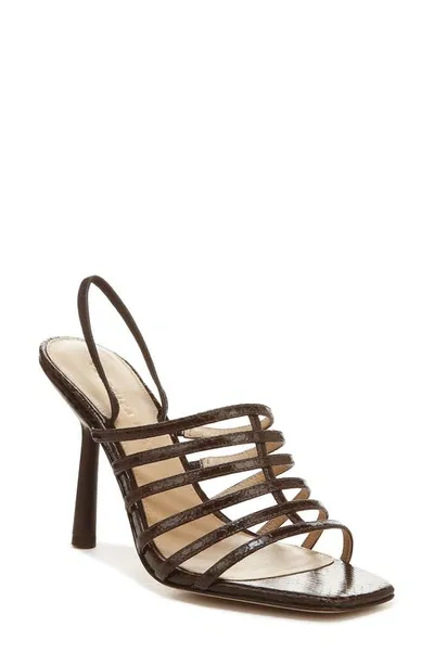 Veronica Beard Aldridge Leather Caged Slingback Sandals In Black