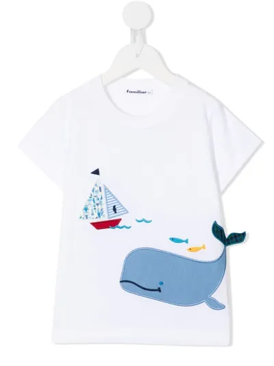 Familiar Whale-print Detail T-shirt