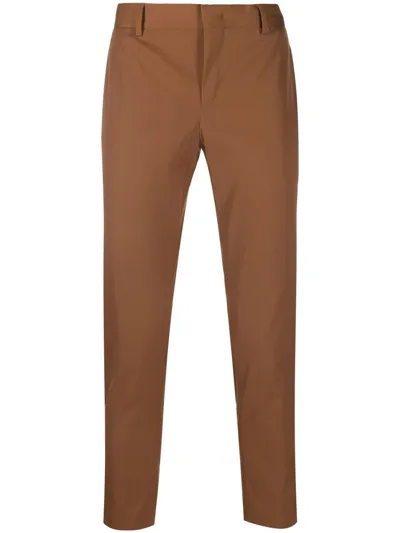 Pt Torino Straight-leg Cropped Trousers In Braun