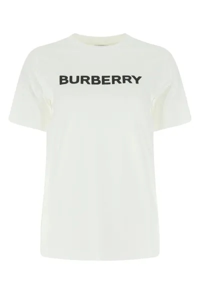 Burberry White Cotton T-shirt Nd  Donna Xs