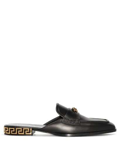 Versace Black Medusa Leather Loafers