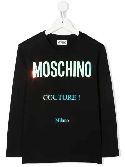 Moschino Logo-print Long-sleeve T-shirt In Schwarz