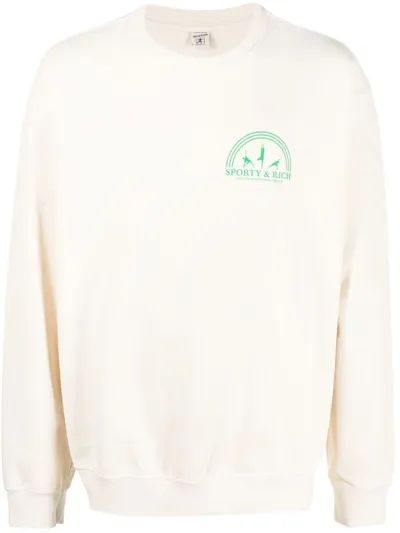 Sporty And Rich Fitness Group Logo-print Sweatshirt In Nude