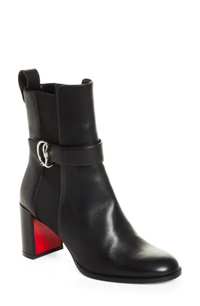 Christian Louboutin Cl Monogram Chelsea Bootie In Black