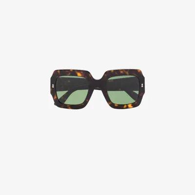 Gucci Brown Havana Oversized Square Frame Sunglasses