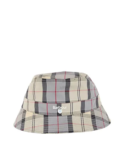 Barbour Bucket Hat Beige Cotton Man In Brown