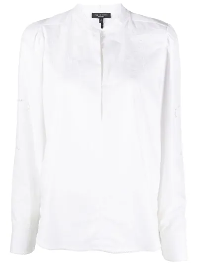 Rag & Bone Jade Long-sleeve Blouse In White