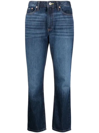 Dkny Cropped Straight-leg Jeans In Blue