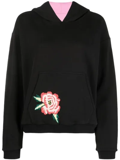 Kenzo Reversible Oversize Cotton Jersey Hoodie In Nero