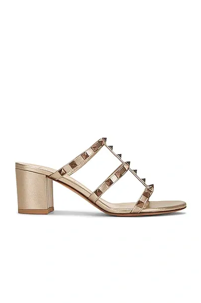 Valentino Garavani Rockstud Slides In Gold