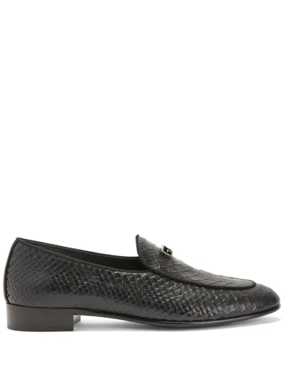 Giuseppe Zanotti Gz Rudolph Leather Loafers In Black