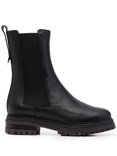 Sergio Rossi Chunky-sole Leather Boots In Black