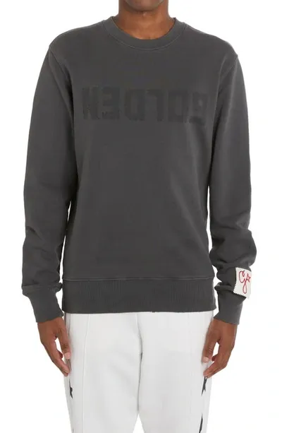 Golden Goose Golden Missing Logo Sweatshirt In Anthracite