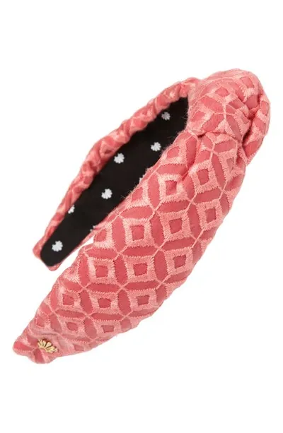 Lele Sadoughi Mosaic Embroidery Knotted Headband In Pink