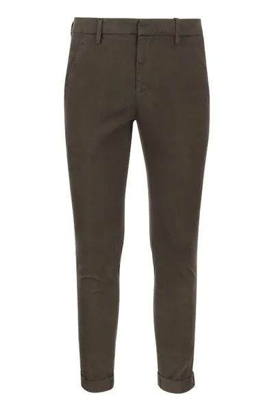 Dondup Gaubert - Slim-fit Gabardine Trousers In Brown