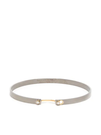 Nouvel Heritage 18kt Yellow Gold Titanium Hers Mood Diamond Bangle In Silver