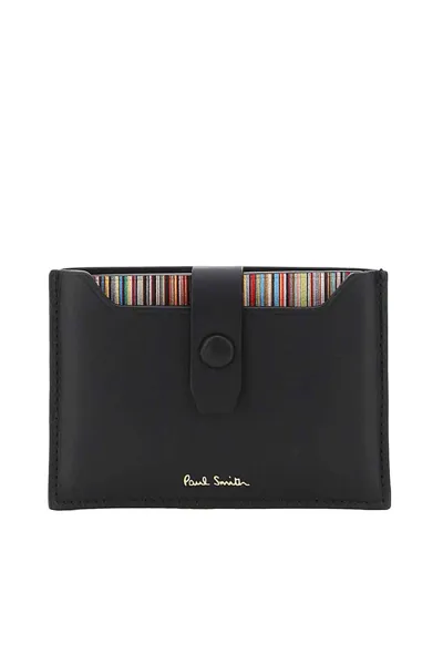 Paul Smith Signature Stripe Logo Printed Cardholder In White