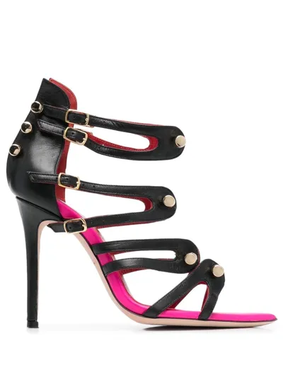 Hardot 100mm Buckled-strap Sandals In Black/pink/purple