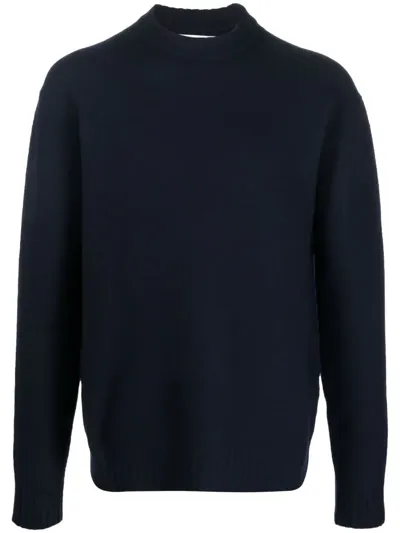 Jil Sander Crew-neck Pullover Jumper In Blue