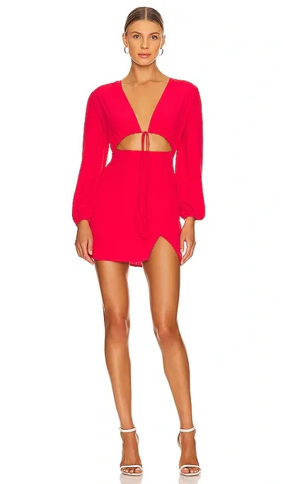 Superdown Selene Wrap Dress In Red