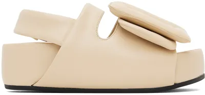 Boyy Beige Puffy Platform Sandal In Ivory