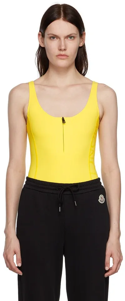 Moncler Yellow Nylon One-piece Swimsuit