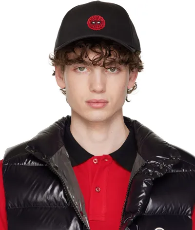 Moncler Spider-man Cotton Baseball Cap In Black