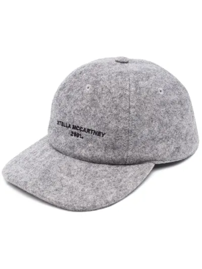 Stella Mccartney 2001-logo Felt Cap In Grey