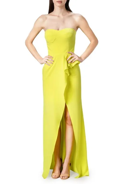 Dress The Population Kai Evening Gown In Lemongrass