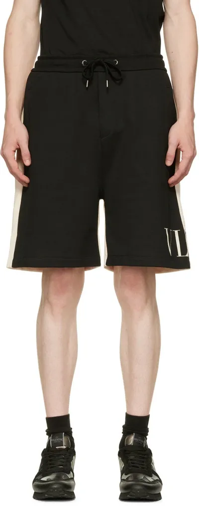 Valentino Black & Off-white 'vltn' Shorts