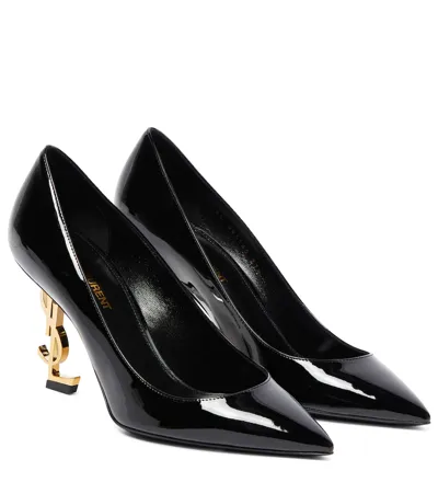 Saint Laurent Opyum Patent Leather Pumps In Black