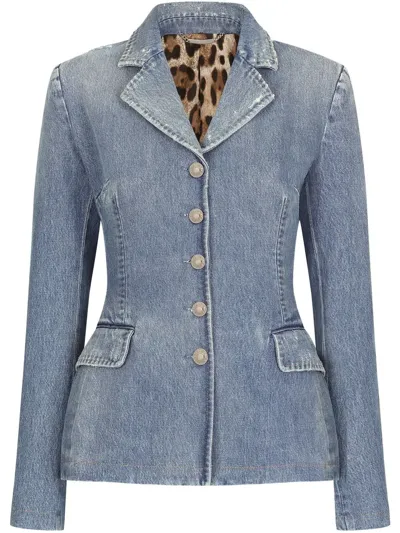 Dolce & Gabbana Structured Denim Jacket In Multicolor