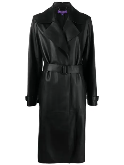 Ralph Lauren Purple Label Ainsley Belted Trench Coat In Schwarz