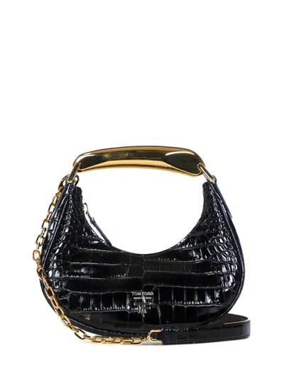 Tom Ford Bianca Mini Hobo Handbag In Black