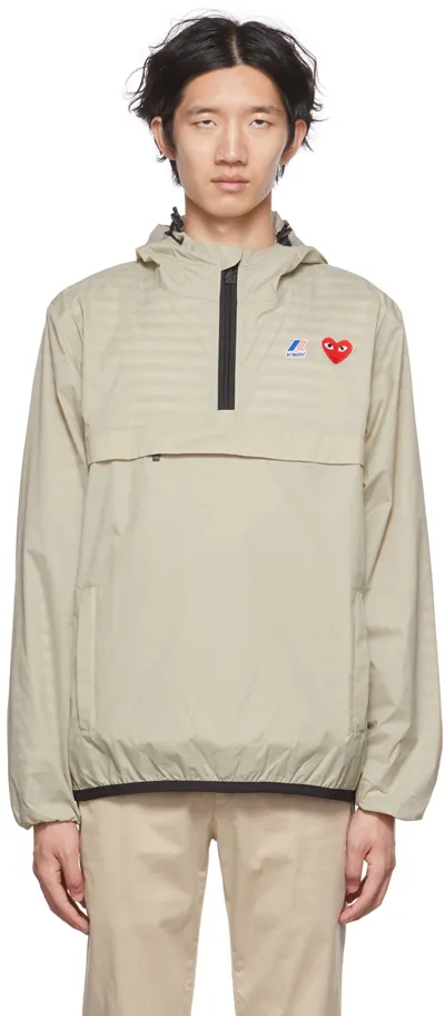 Comme Des Garçons Play X K-way Logo-patch Lightweight Jacket In Nude & Neutrals